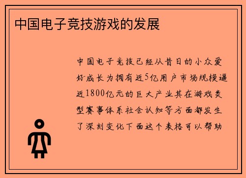 中国电子竞技游戏的发展